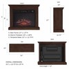 Hastings Home Mobile Electric Fireplace with Mantel, Heater on Wheels, Remote Control, LED Flames and Faux Logs 380096IHJ